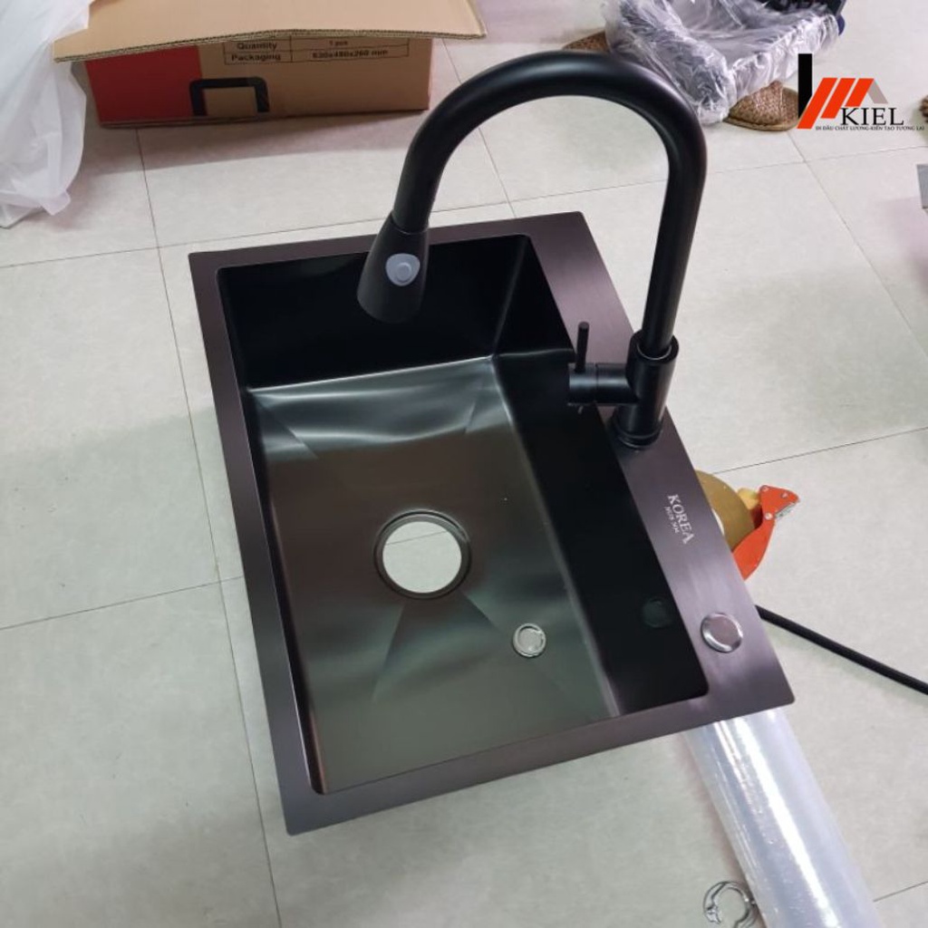 Chậu bồn rửa chén bát 1 hộc mini inox 304 TBVS89 kích thước 60x45 nhập khẩu chính hãng-bảo hành 2 năm