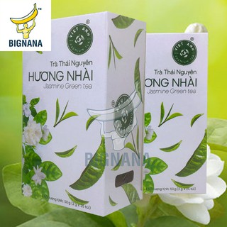 Trà Túi Lọc Thái Nguyên, Trà Xanh Hương Nhài Việt Anh Hộp 50gr, 25 Gói, Loại 1 Tôm 2 Lá, Chè Búp Thơm Ngon