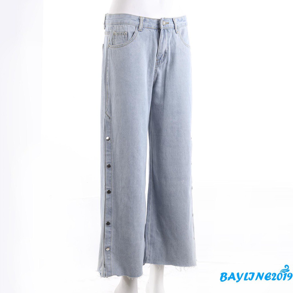 Quần Short Jeans Lưng Cao Ống Rộng Màu Sắc Trẻ Trung Cho Nữ