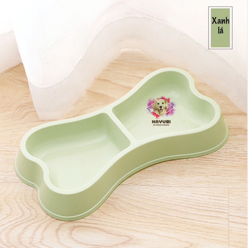 [Rẻ vô địch] CHÉN NHỰA ĐÔI HÌNH KHÚC XƯƠNG DÀNH CHO THÚ CƯNG