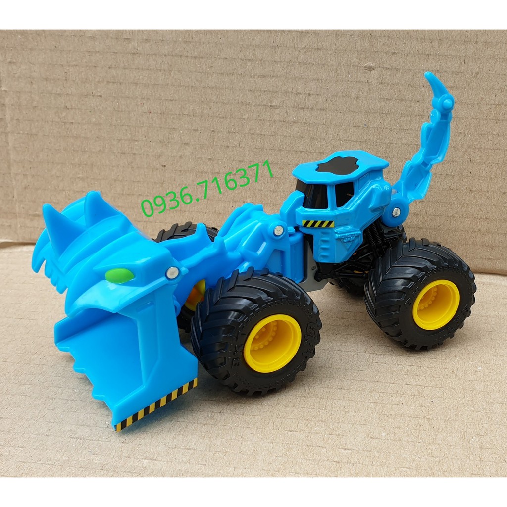 Mô hình xe Monster Jam Công Trình xe xúc màu xanh cho bé Spin Master Canada