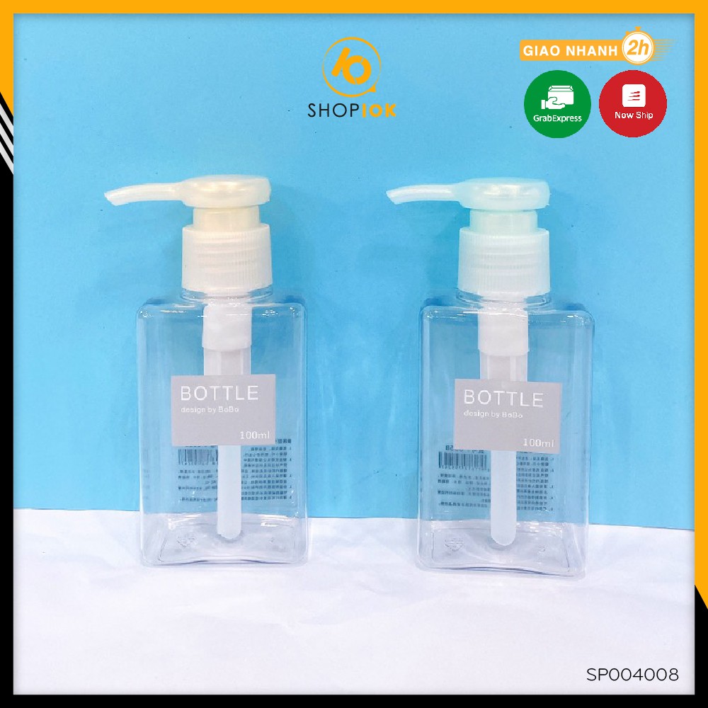 Bình chiết mỹ phẩm nhấn vòi dùng chiết mỹ phẩm dạng toner, dạng lỏng loại 100ml SHOP10K - SP004008