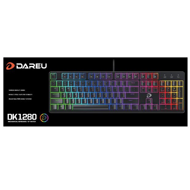 Bàn phím cơ Gaming DAREU DK1280 104KEY (RGB, Blue/ Brown/ Red D switch)