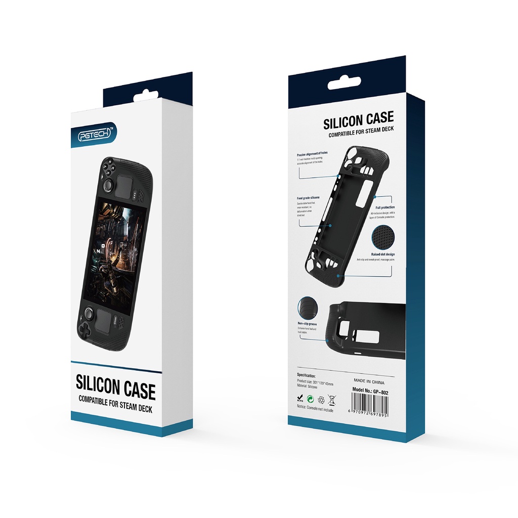 Bộ ốp bảo vệ chất liệu TPU kèm chân dựng / silicone mềm thương hiệu PGTECH Cao Cấp Cho máy Valve Steam Deck / SteamDeck