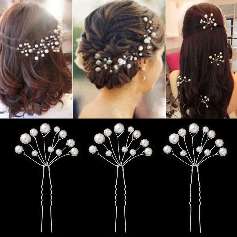 MELODG 1 Trâm Cài Tóc Chữ U Hình Hoa Đính Pha Lê