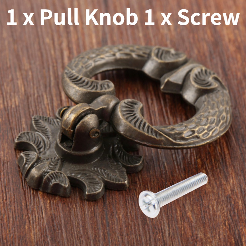 1 Bộ Tay Nắm Ngăn Kéo Tủ Bằng Đồng Cổ Điển Kích Thước 44 * 61mm-
