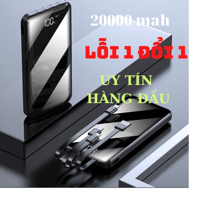 (NHANH TÂN BÌNH-TÂN PHÚ)  Sạc Dự Phòng,Sạc Đa Năng,Sạc Điện Thoại Power Bank 20000mah Có 4 Đầu Ra Sẵn Tiện Mang Theo.