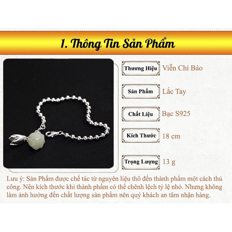 Lắc tay nữ đẹp bạch liên hoa vòng tay nữ VIỄN CHÍ BẢO