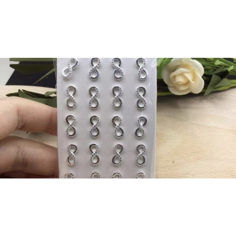 Khuyên tai X chéo nạm đá nhỏ bạc ta NGỌC MẬU vô cực