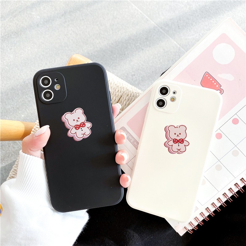 Ốp lưng iphone Cupcake Bear cạnh vuông in hình viền 6/6plus/6s/6splus/7/7plus/8/8plus/x/xs/11/12/pro/max/plus/promax