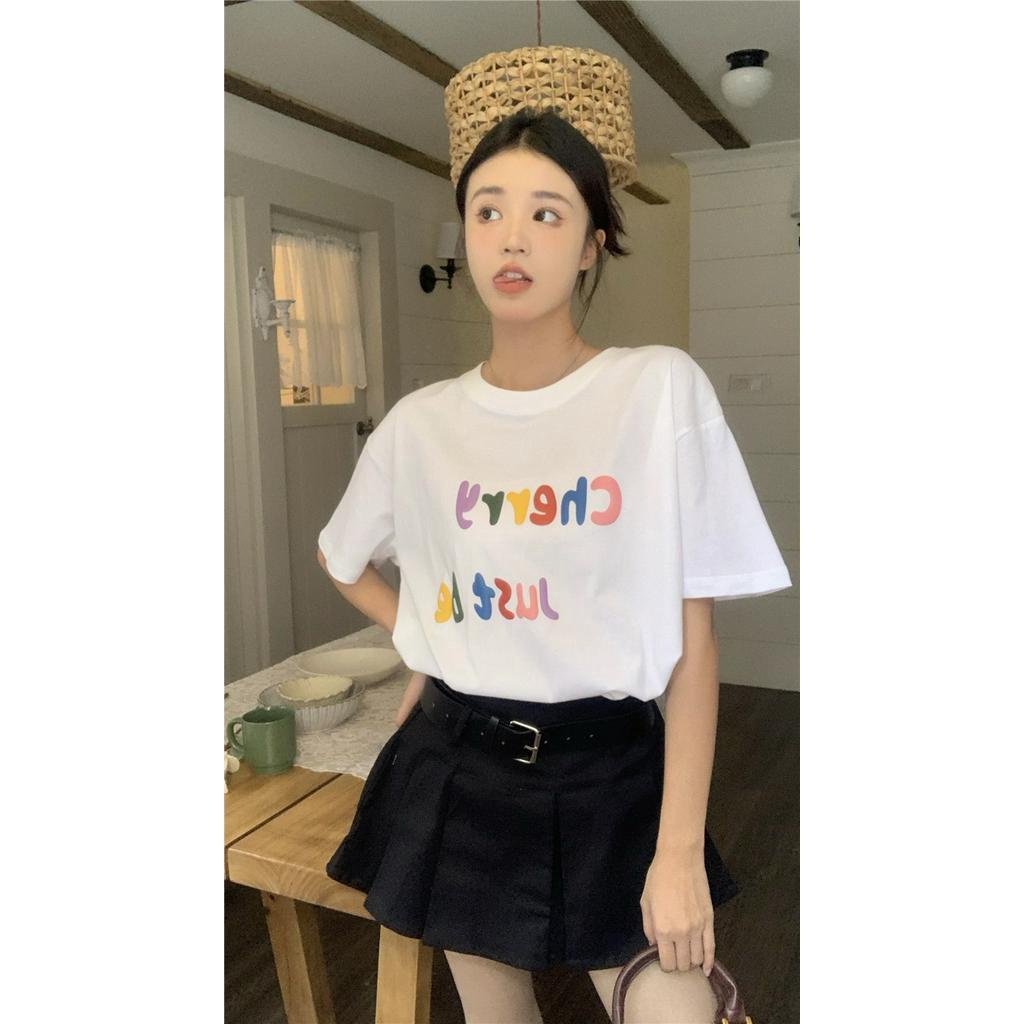 Áo Thun Cotton Ngắn Tay In Chữ Foam 62828