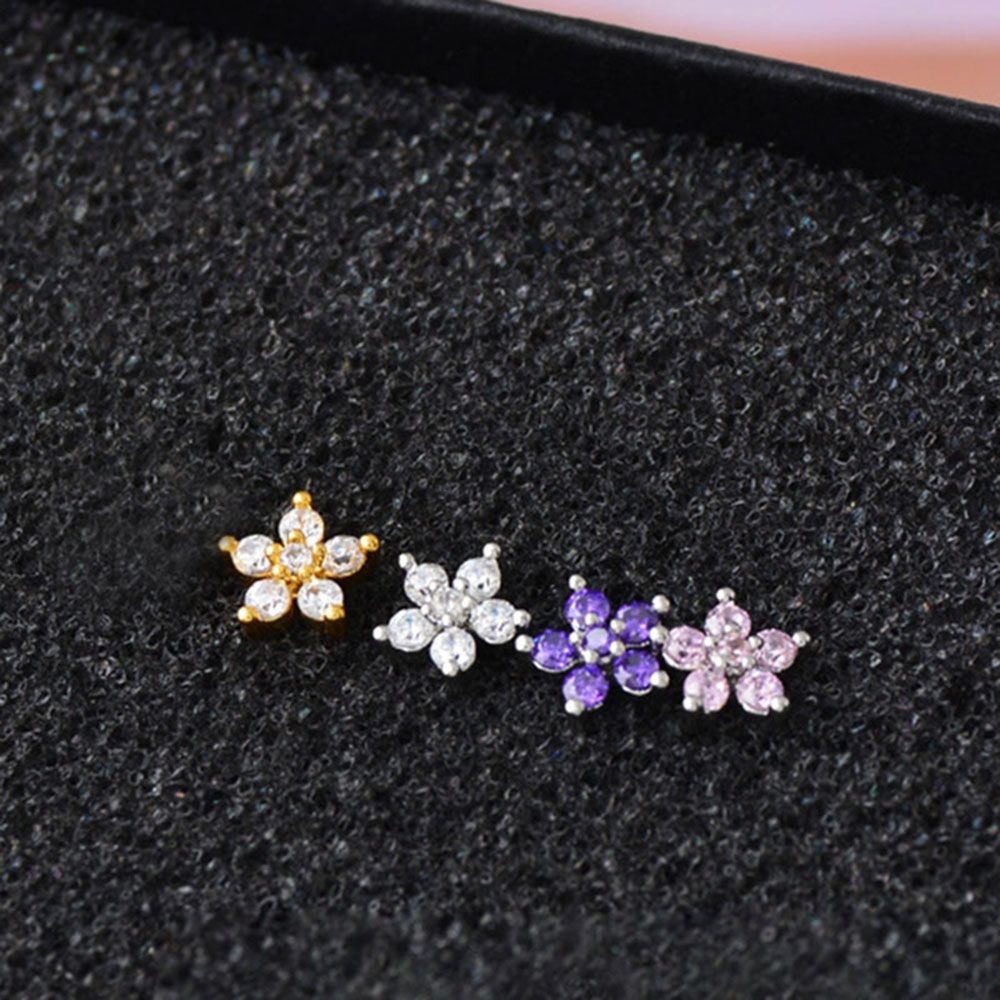 Đôi khuyên tai hình hoa bằng thép không gỉ thời trang cho nữ