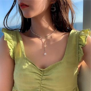 Dây chuyền ngọc trai đính nơ