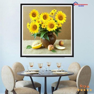 Tranh đính đá bình hoa hướng dương 57cm x 50cm