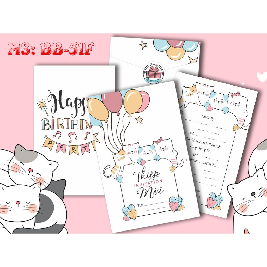 10 Thiệp Sinh Nhật  - Giấy Mỹ Thuật - Thiệp Đẹp