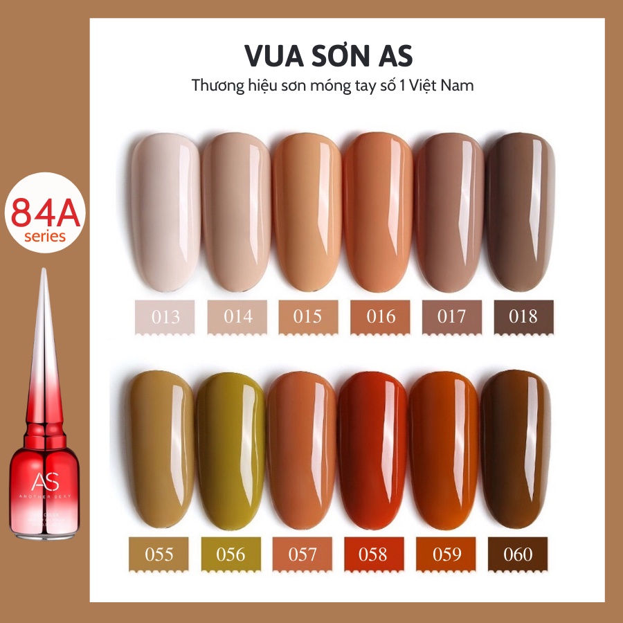Sơn móng tay gel AS cao cấp tone nâu đất VUA SƠN AS 15ml