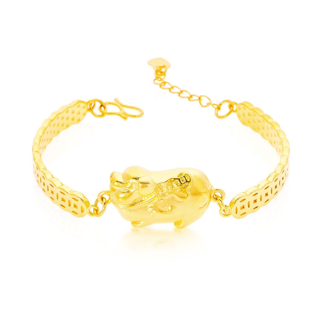 Lắc tay nữ mạvàng18K cao cấp UHA , giống vàngthật99% - vòng tay nữ - lắc tay