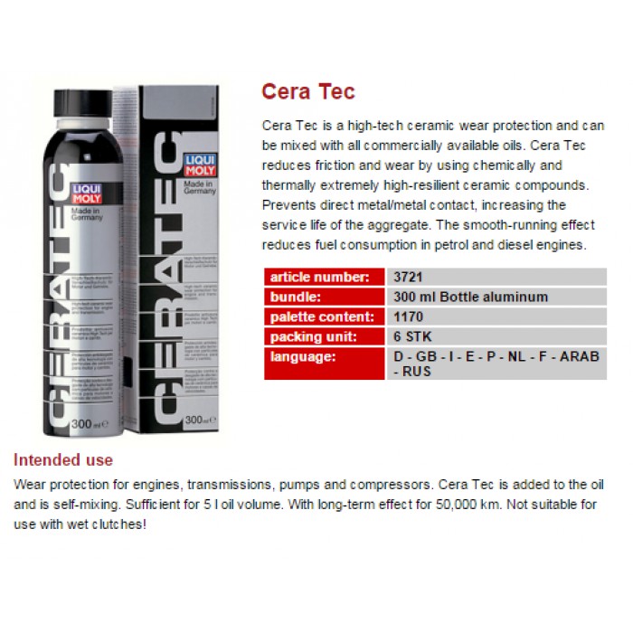 DUNG DỊCH TRÙNG TU PHỤC HỒI ĐỘNG CƠ LIQUI MOLY CERA TEC 3721 300ML chamsocxestore