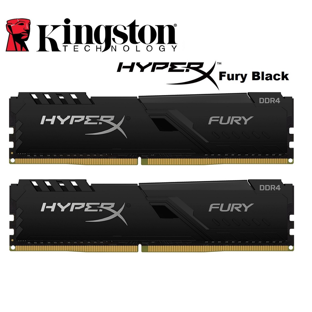 Ram HyperX Fury Black 16GB 8GB 4GB DDR4 3200MHz Tản Nhiệt kép Chính Hãng - Bảo hành 36 tháng