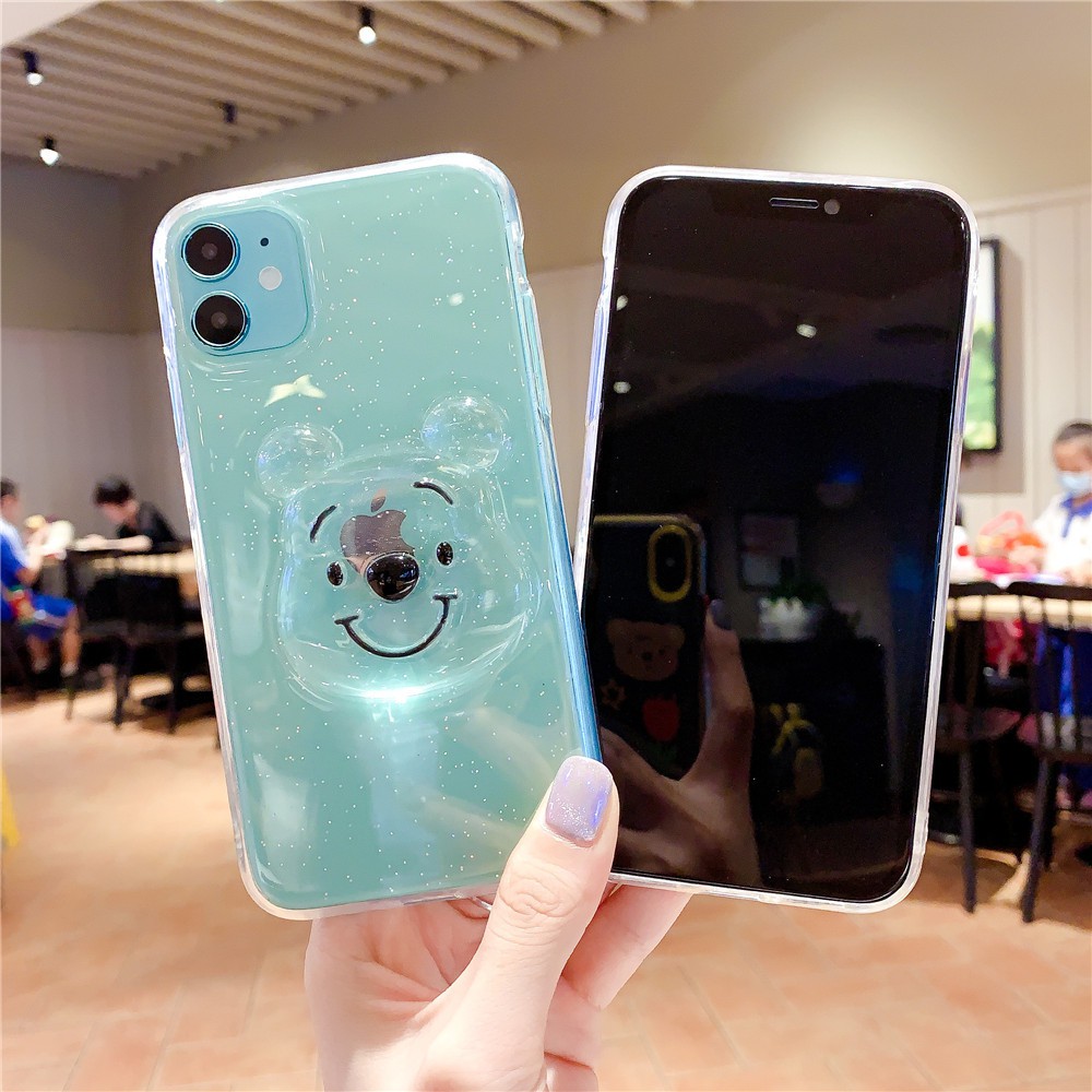 iPhone 13 Pro Max Ốp điện thoại trong suốt hình gấu pooh 3D cho iphone Xs Max/11/11Pro Max/12Pro/12Pro Max 7 8 Plus