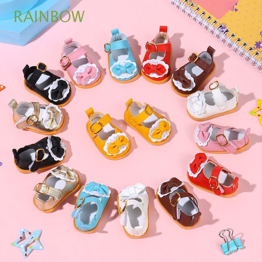 Giày sandal da đính nơ xinh xắn cho búp bê nữ 14 inch