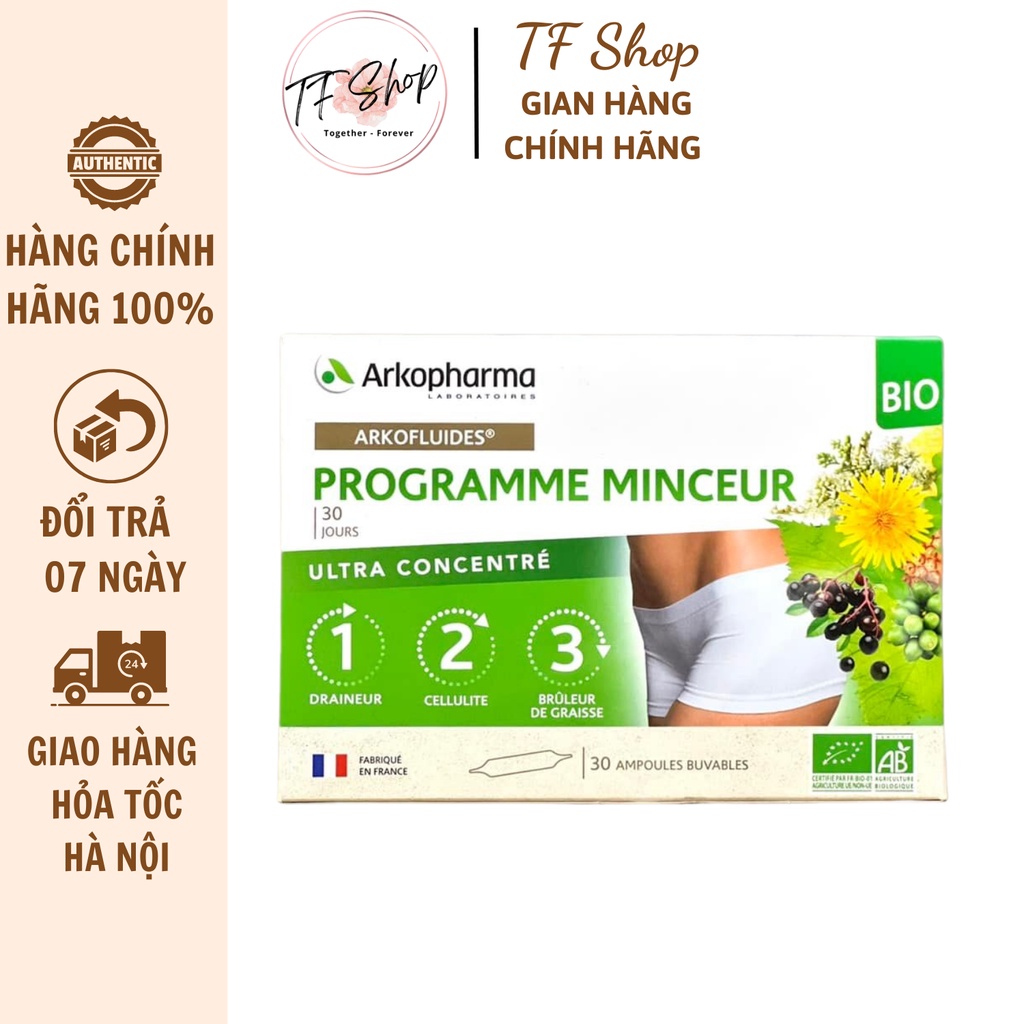 Detox thải độc giảm cân Arkopharma Programme Minceur 3 bước - 30 ống nội địa Pháp