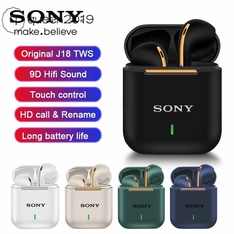 Sony J18 TWS Không Dây EarPods Bluetooth 5.0 Tai Nghe Trong Tai Tai Nghe Với Cảm Ứng Pop-up Tai Nghe Stereo HIFI Headphone