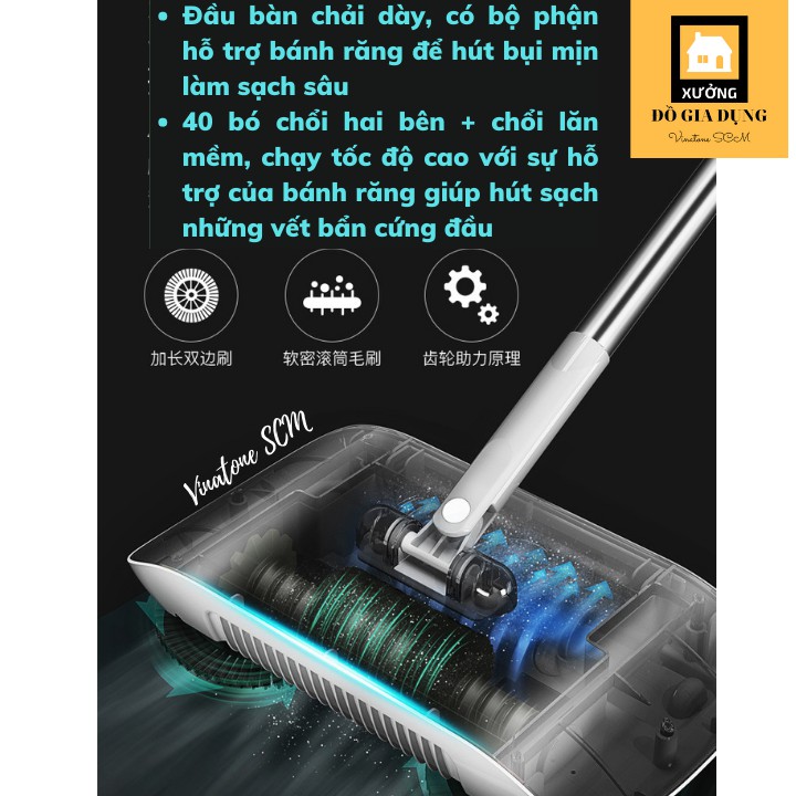 [BIG SALE T6] Chổi quét nhà hút bụi tư động thông minh xoay 360*[FREE SHIP TOÀN QUỐC] không cần dùng điện[ LOẠI 1]