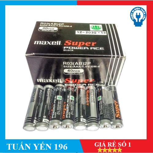 40 VIÊN PIN MAXELL AAA TEM BẠC - HÀNG CHÍNH HÃNG