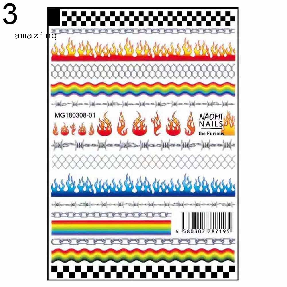 Sticker Dán Móng Họa Tiết Ngọn Lửa
