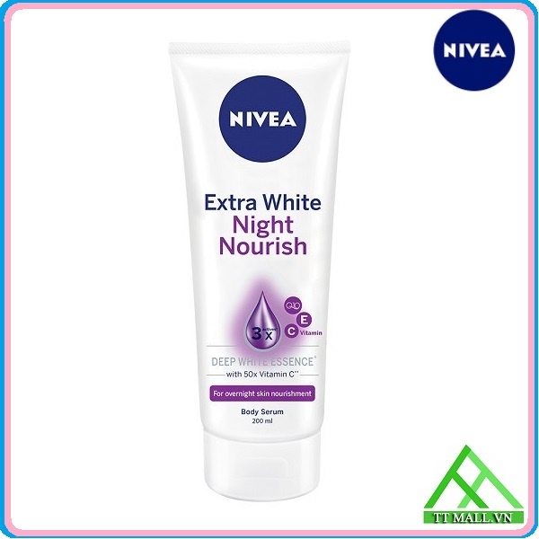 Serum dưỡng thể trắng da ban đêm Nivea Extra White Night Nourish 200ml