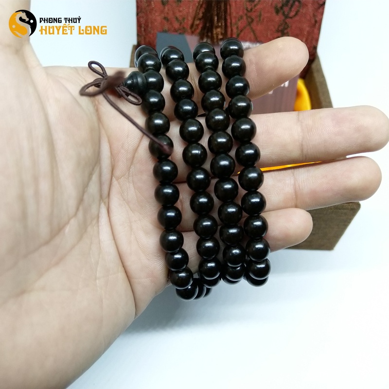 Chuỗi Tràng Gỗ Mun Sừng 108 Hạt 8Ly Tự Nhiên, Chuỗi Vòng Phong Thủy