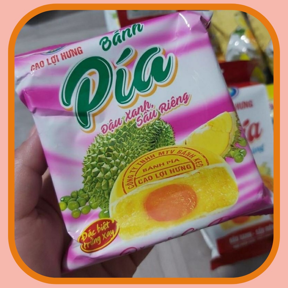 Bánh pía Sóc Trăng đậu xanh/lá dứa sầu riêng, kim sa tan chảy Cao Lợi Hưng - Bịch 1 cái - 95g/cái