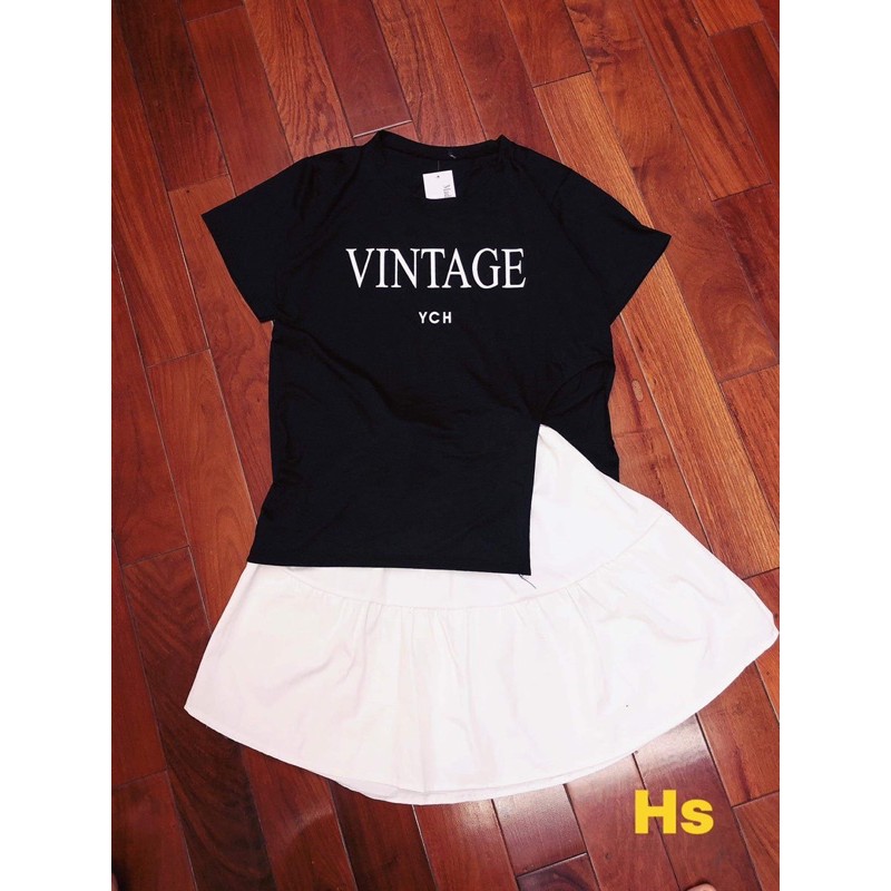 Sét áo VINTAGE + chân váy trắng HS61 | BigBuy360 - bigbuy360.vn