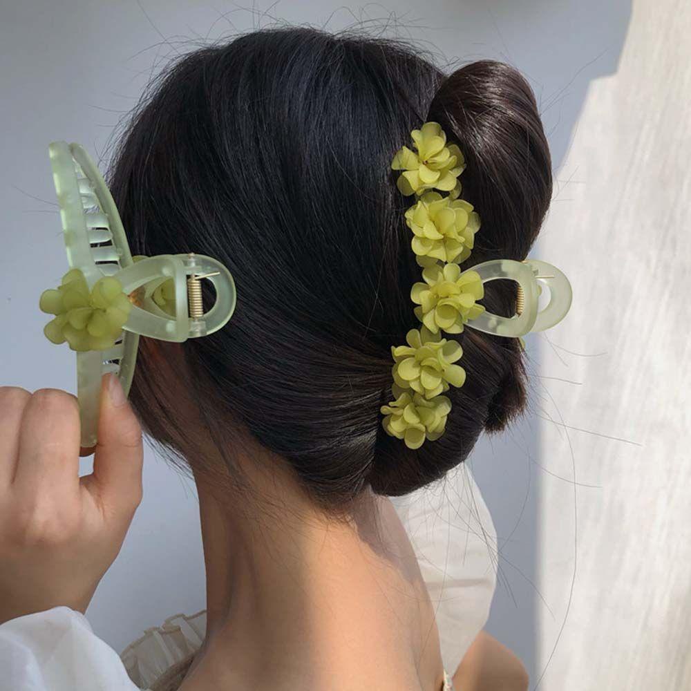 USNOW Kẹp Tóc Càng Cua Trong Suốt Phong Cách Retro Cổ Điển Hợp Thời Trang Cho Nữ