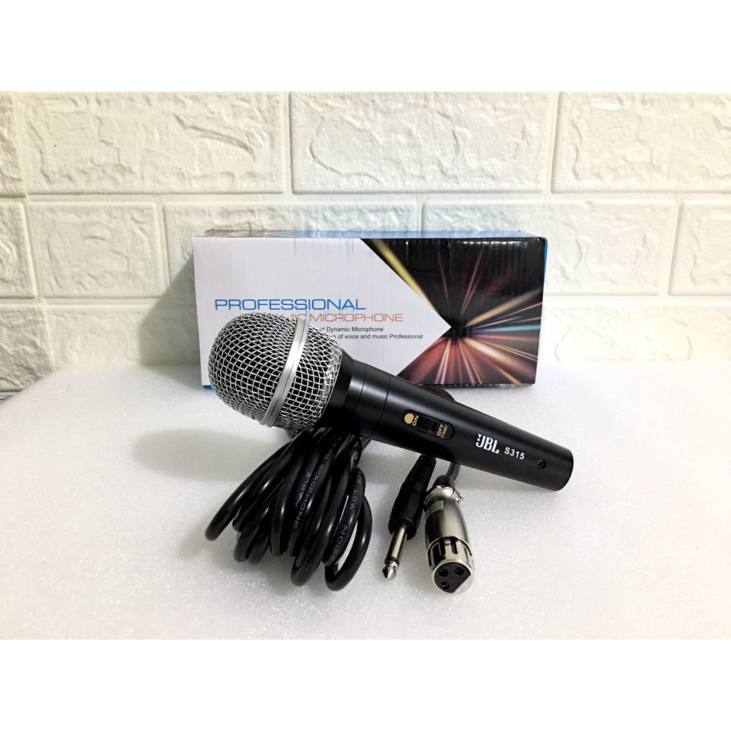 Micro có dây JBL S315 Khung Thân Hợp Kim Ko Gỉ,Hút Giọng, Hát Nhẹ, Hỗ Trợ Chống Hú Tốt. Chuyên Karaoke Gia Đình