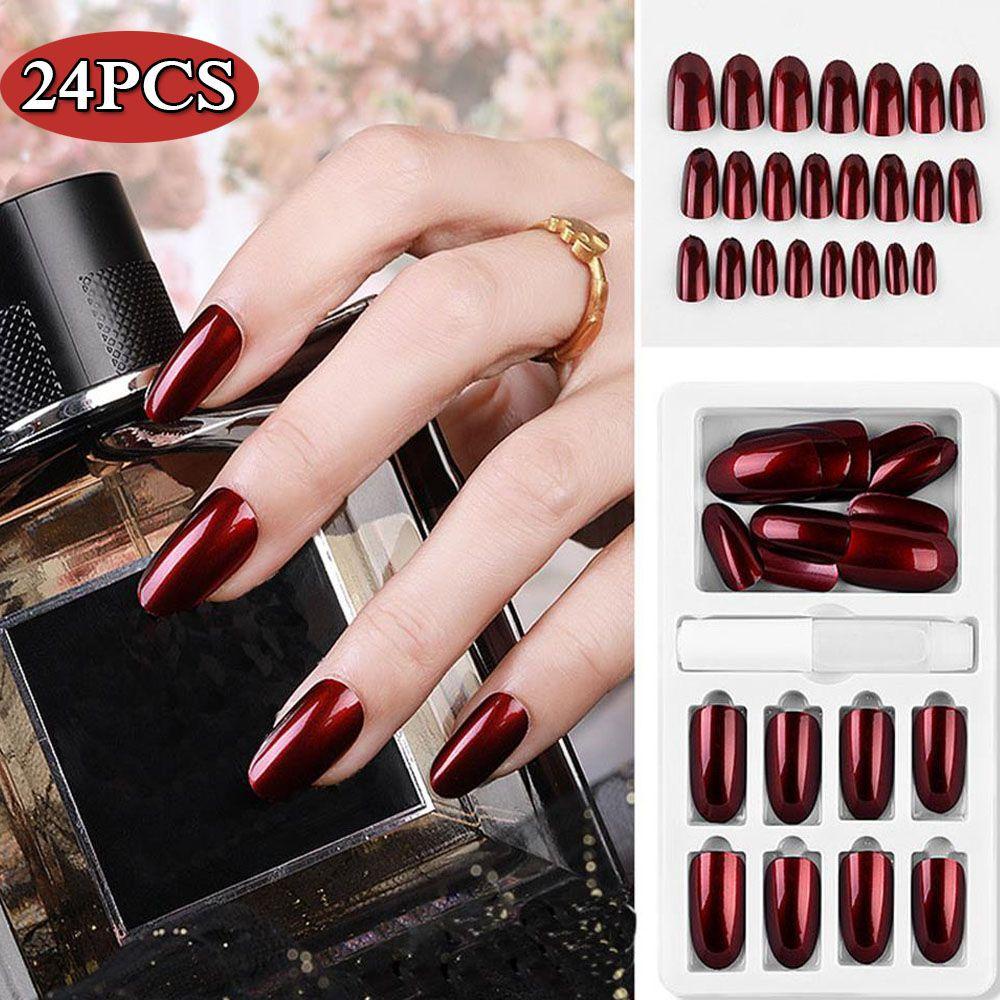 Set 24 Móng Tay Giả Có Thể Tái Sử Dụng