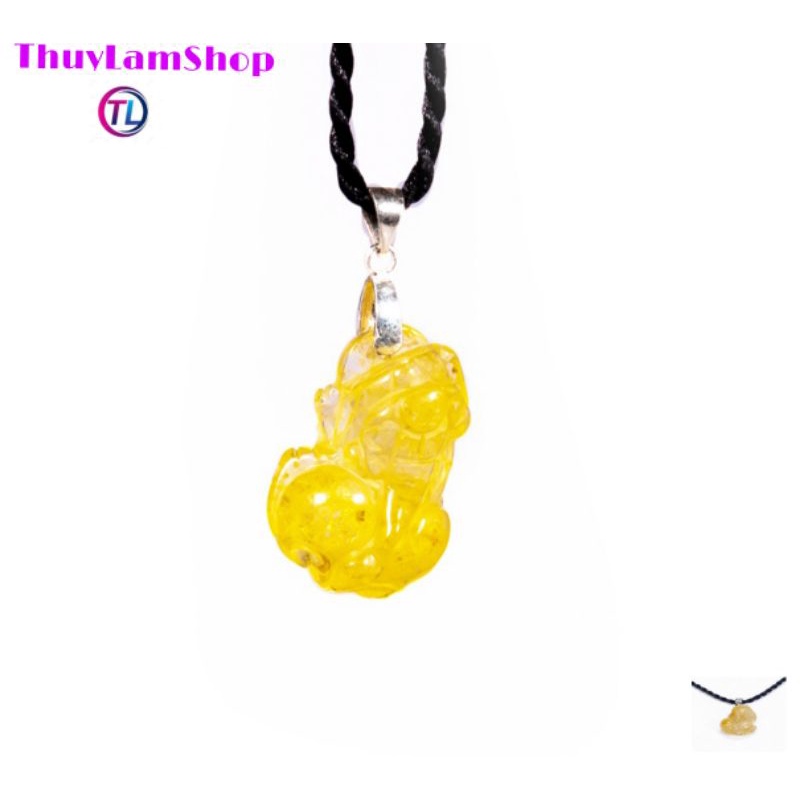 Vòng cổ cụ tỳ hưu đá tóc vàng chế tác thủ công kích hoạt cung tài lộc