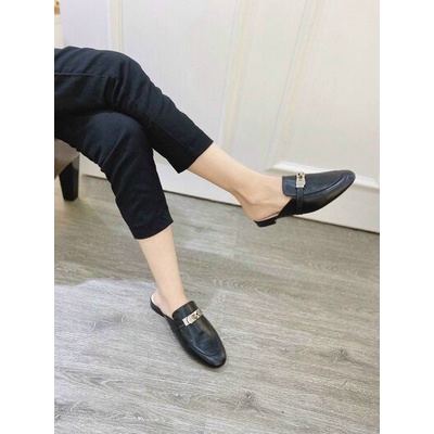 SHU STORE - DÉP SỤC NỮ THỜI TRANG QUAI NGANG ĐÍNH KHÓA MŨI TRÒN