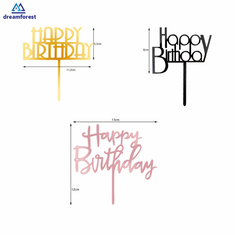 Chữ Happy Birthday Gắn Trang Trí Bánh Kem