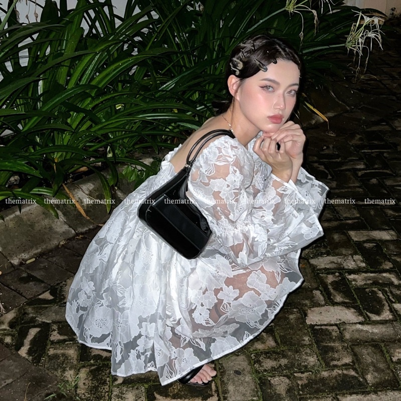 Áo voan babydoll tay bồng