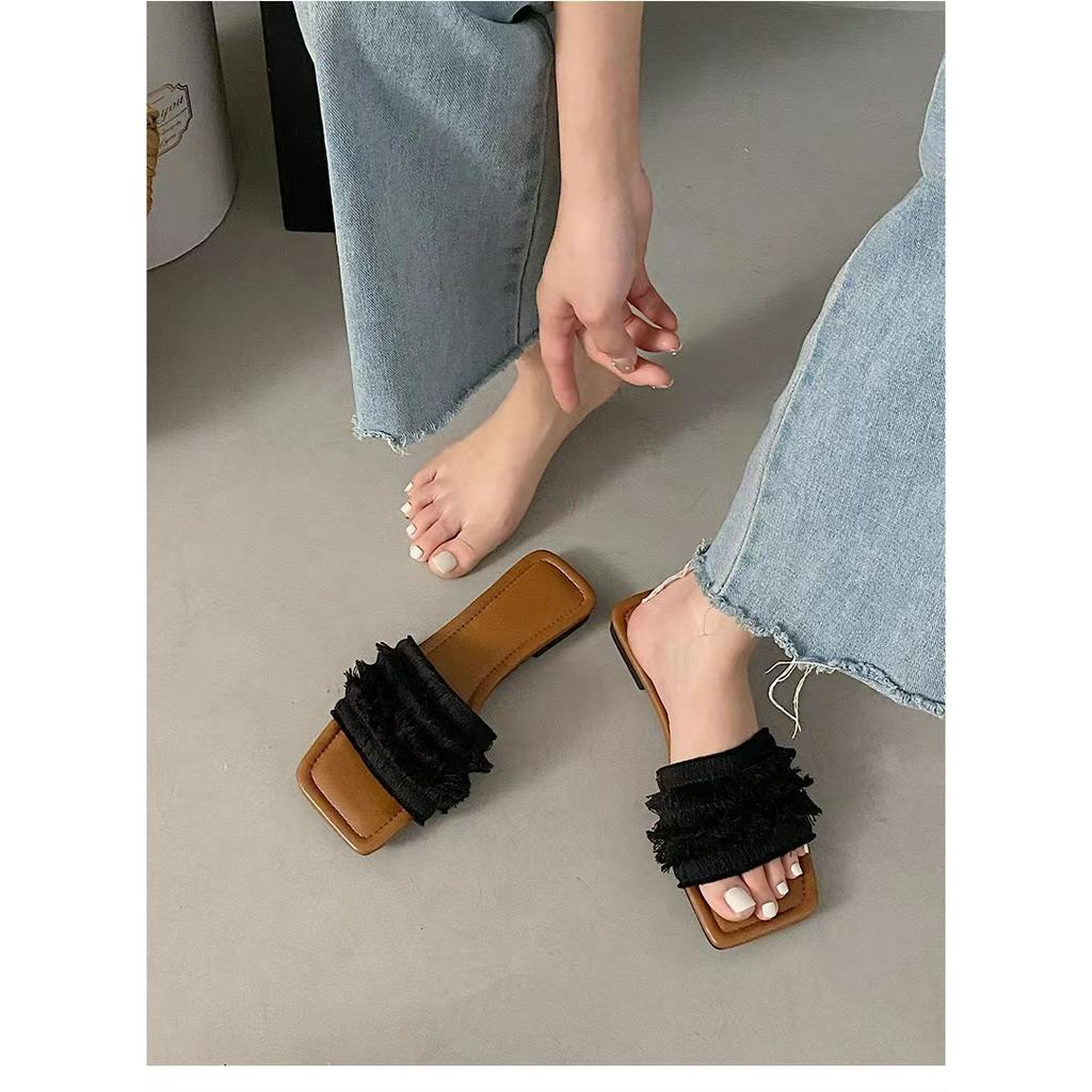 Dép Sandal Nữ Đế Dày Phong Cách Retro Mùa Hè 2023 Mới