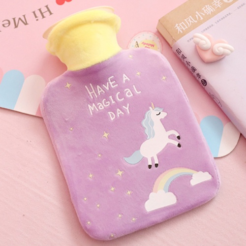 Túi Chườm Nóng Lạnh Đa Năng Hình Ngựa Pony Dễ Thương /Chườm Khi Đau Bụng Kinh Nguyệt 500ml-Tặng cọ quét mặt nạ 17cm