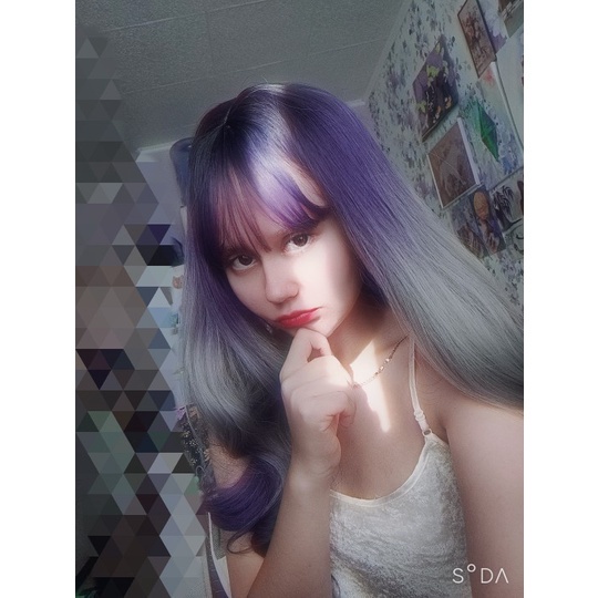 Tóc Giả Dài Uốn Xoăn Nhuộm Màu Ombre Hóa Trang Lolita