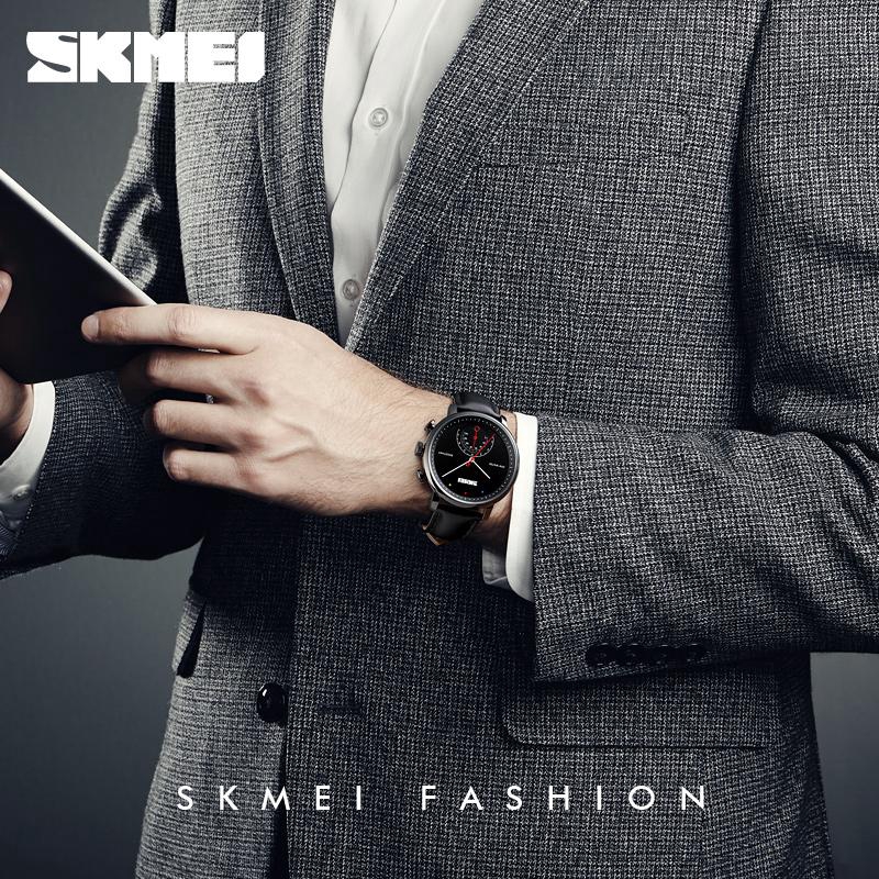 Đồng Hồ Quartz SKMEI 1399 Dây Da Chống Thấm Nước Cho Nam | BigBuy360 - bigbuy360.vn
