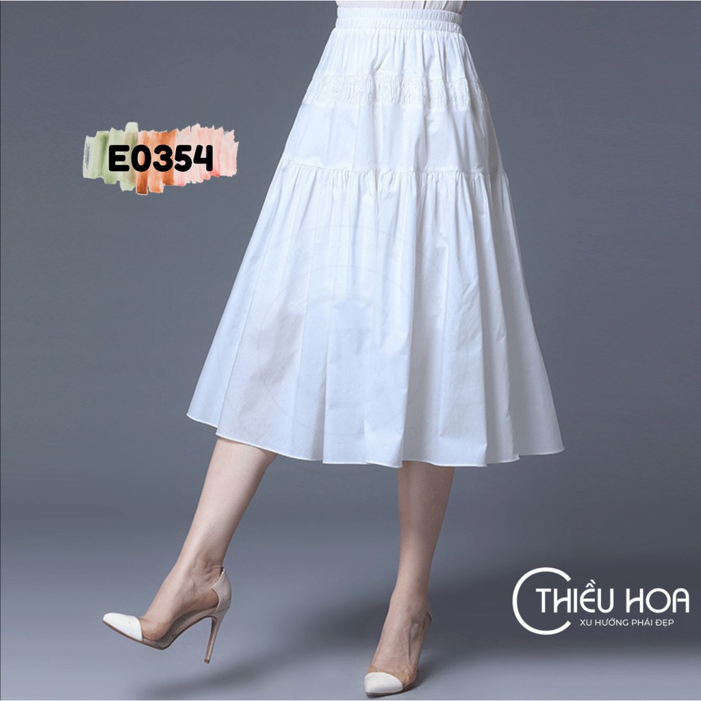 Chân Váy Cotton Lụa Phối Trẻ Trung E0354