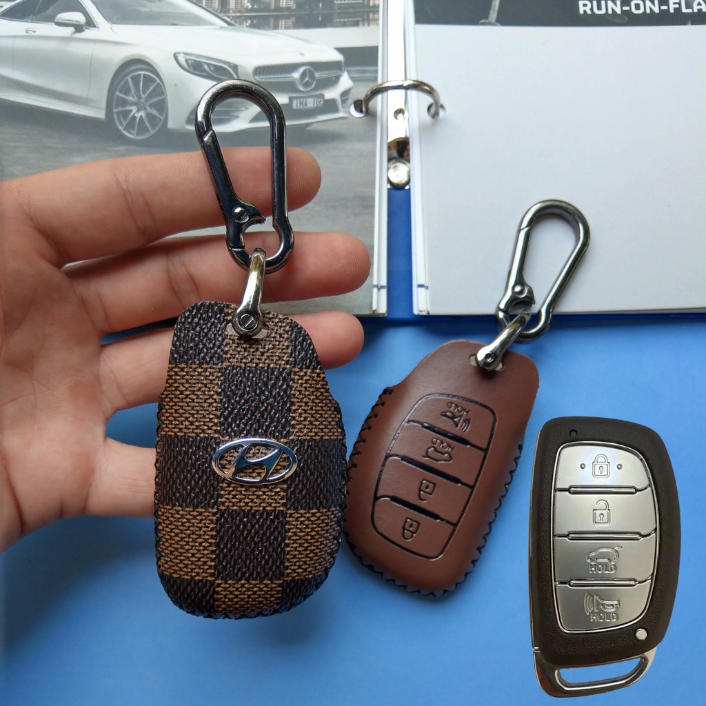 Bao da chìa khóa Creta,bọc chìa khóa hyundai Creta (HB4 Móc D Không Dây)