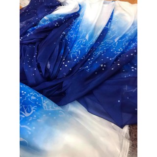 vải tơ xước loang xanh