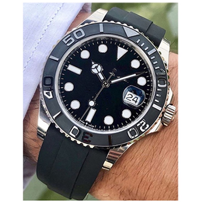 Rolex Dây đeo đồng hồ bằng cao su màu xanh đen 0715 cho thuyền kayak