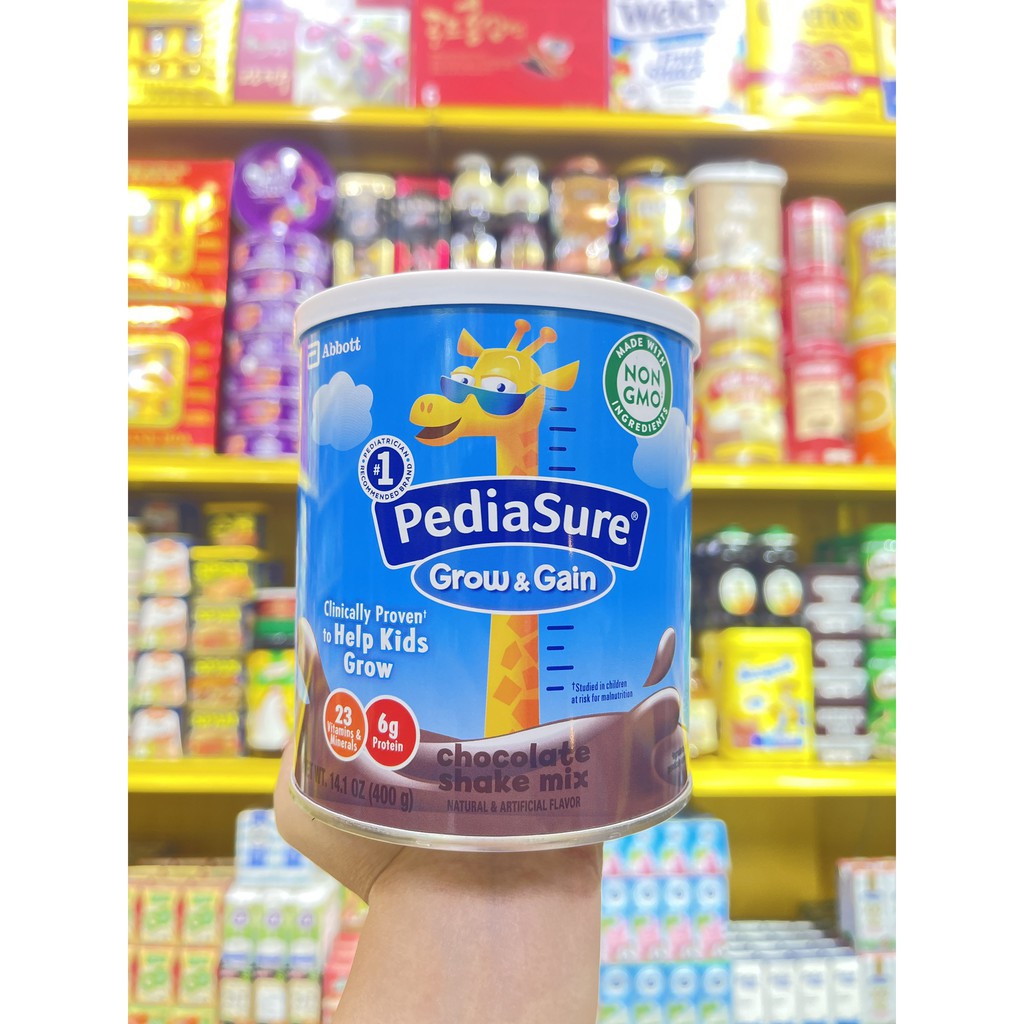SỮA BỘT PEDIASURE MỸ GROW &amp; GAIN SHAKE MIX 400G HƯƠNG VANI DÂU SOCOLA THƠM NGON DINH DƯỠNG (CHUẨN USA)